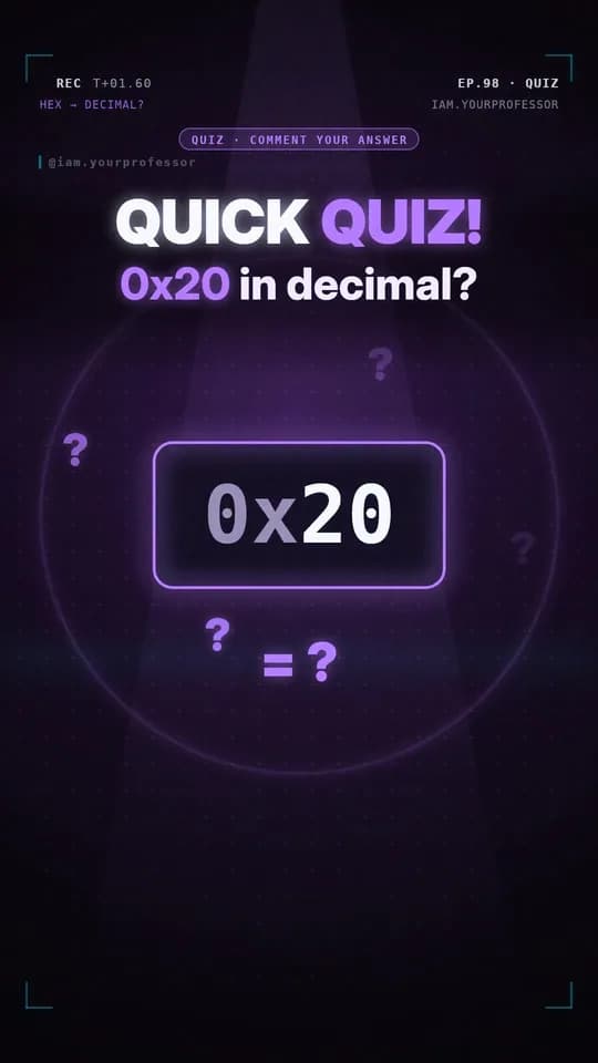 Electronica EP.98: What is 0x20 in decimal?